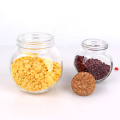 Wholesale custom round food grade storage glass jar with bamboo lid